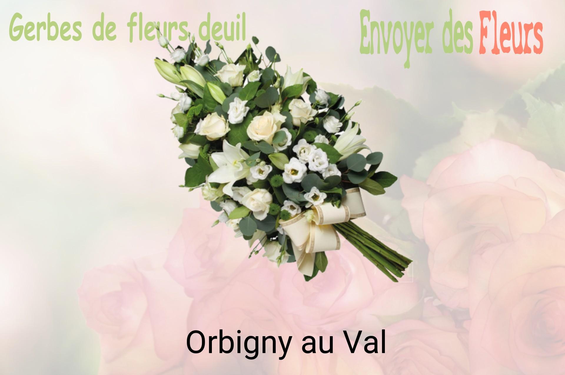 Gerbe de fleurs de deuil livrée à Orbigny-au-Val
